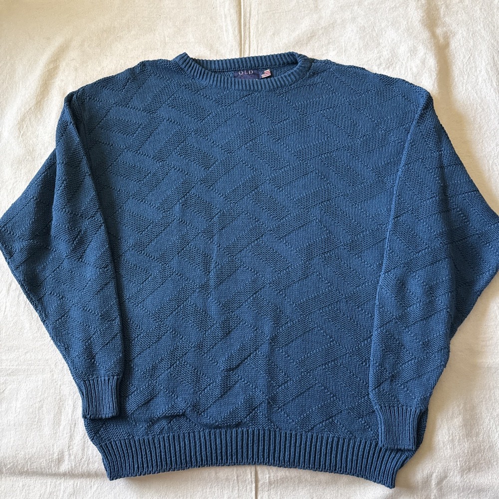 Vintage Old Glory Pullover Knit Sweater  XXL Green Oversized Textured Grandpa